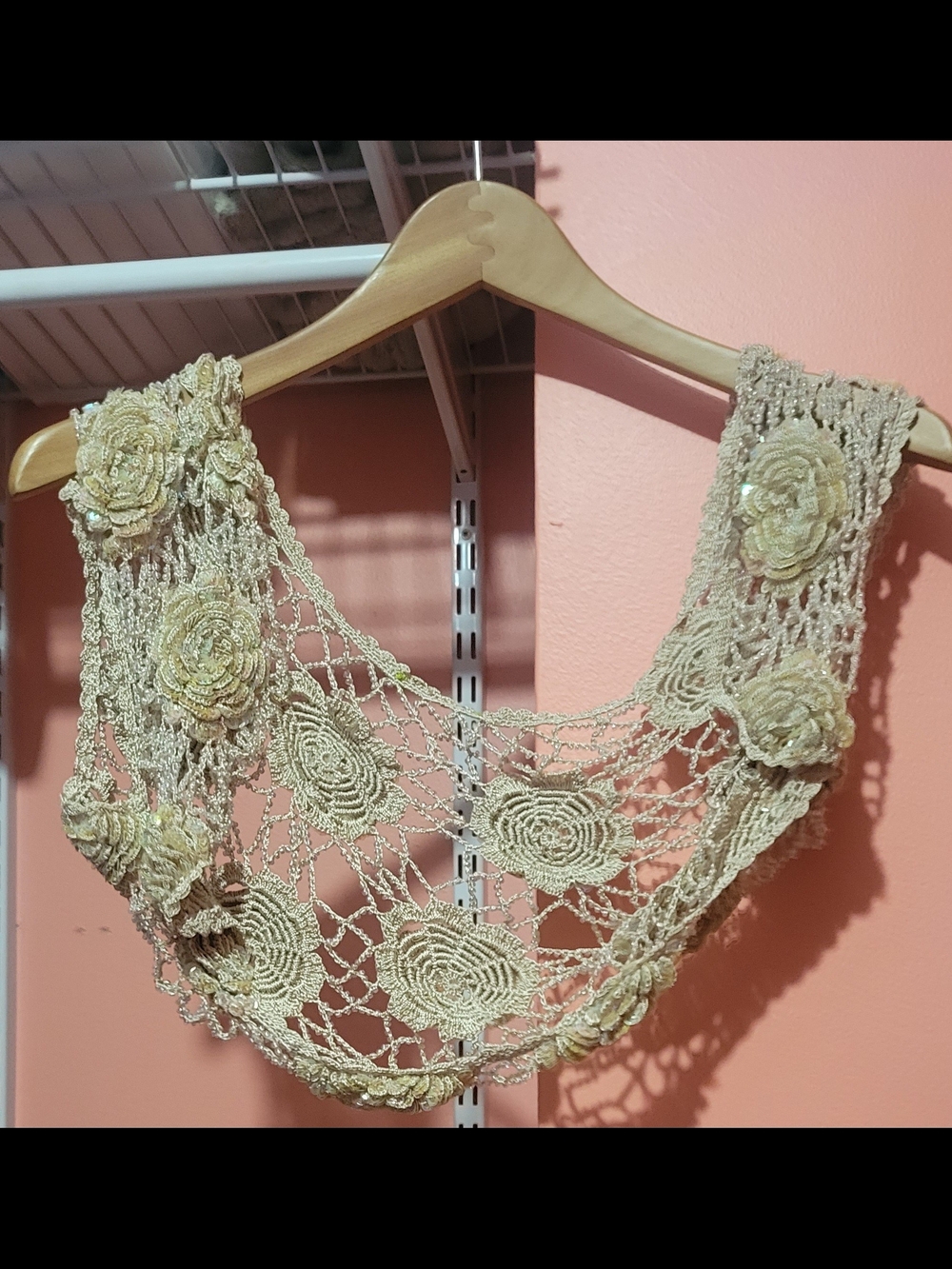 Crochet Floral Lace Vest Top in Cream